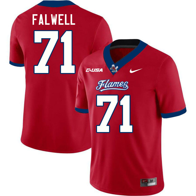 Liberty Flames #71 Jerry Falwell College Football Jerseys Stitched-Red